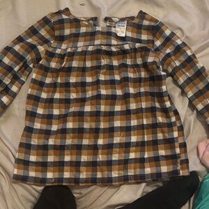 Carter's Blue and Brown Plaid Kids Blouse and leggings set